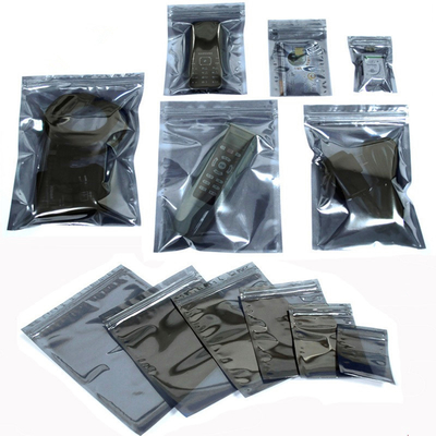Διαφανής ESD Metalized φερμουάρ στατική τσάντα προστατευτικών καλυμμάτων κλειδαριών για τη συστατική συσκευασία