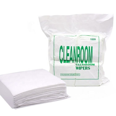 Λευκό καθαρό δωμάτιο Ξαναχρησιμοποιήσιμο χαρτί σκουπιδιά Spunlace μη υφασμένο 300pcs / συσκευασία 6 * 6inch