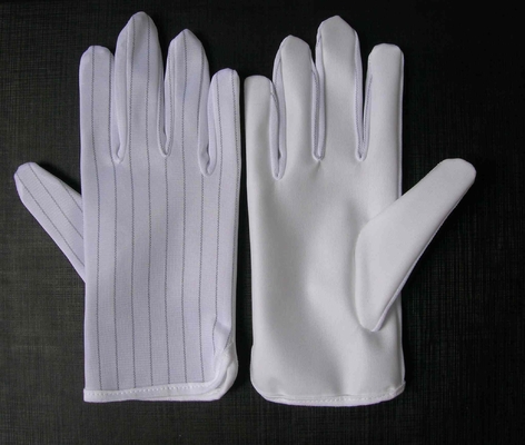 Γάντια χεριών βαμβακιού ESD επιθεώρησης αντιστατικά για την ηλεκτρονική γραμμή παραγωγής