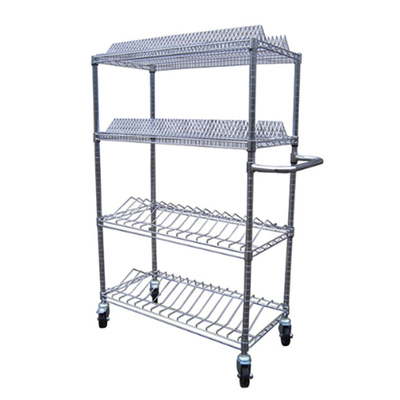 ESD Rack 4 Wire Racks Chrome Rack Trucks Αντιστατικές πλάκες χρωμικού χρώματος Wire Trolley