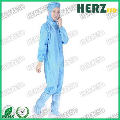 Εργαστήριο ESD Zip Up Hooded Αντιστατικό Jumpsuit Coverall