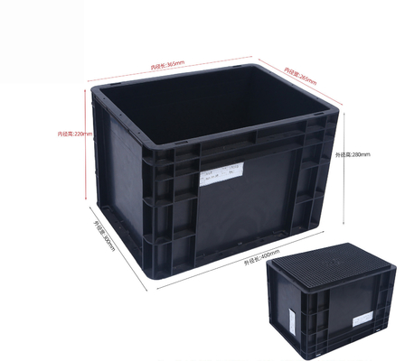 400x300mm Συσκευή αποθήκευσης Εναρμονίσιμο ESD Βιομηχανικό πλαστικό δοχείο αποθήκευσης