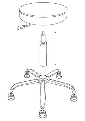 Περιστρεφόμενο σκαμπό στρογγυλό ESD PU Leather Antsiatic με υποπόδιο