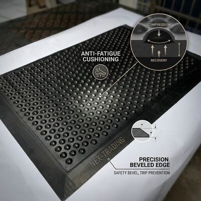 ESD Anti Fatigue Rubber Mat Bubble Top Black Static Dissipative Floor Mat Για εργοστάσια συναρμολόγησης ηλεκτρονικών