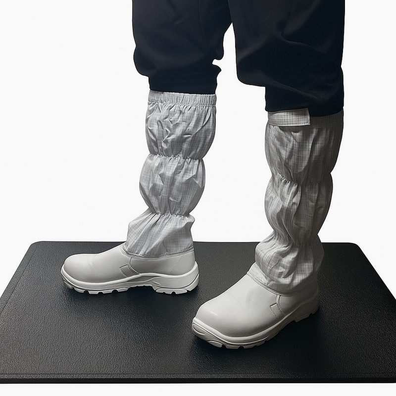 Αντιστατικό λαστιχένιο χαλάκι ESD με διπλά στρώματα PVC και επιφάνεια με σχέδιο φλοιού που προσφέρει εργονομική άνεση και αντιολισθητική προστασία