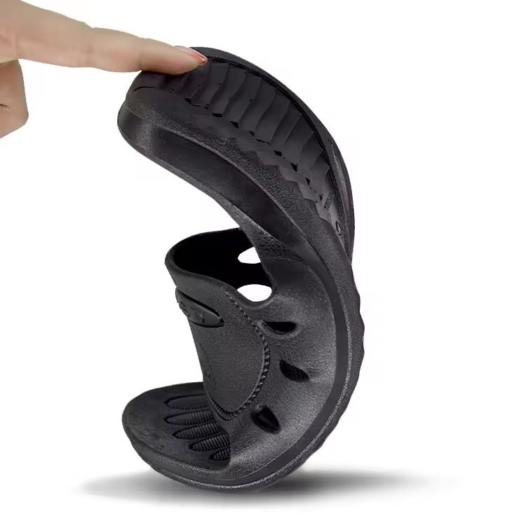 Φαρμακείο ESD Αντιστατικό SPU παντόφλες Μαύρες 6 τρύπες καθαρό δωμάτιο Εργαστήριο Ασφάλεια άνετα Αντιστροφή