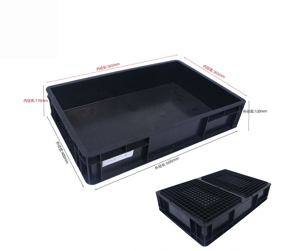 600*400mm ESD Bin Box ESD Containers Esd Plastic Tool Box Black Antistatic PP Box