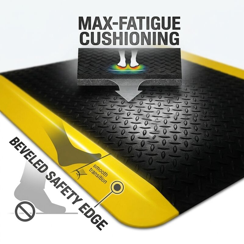 ESD Anti Fatigue Rubber Mat Bubble Top Black Static Dissipative Floor Mat Για εργοστάσια συναρμολόγησης ηλεκτρονικών