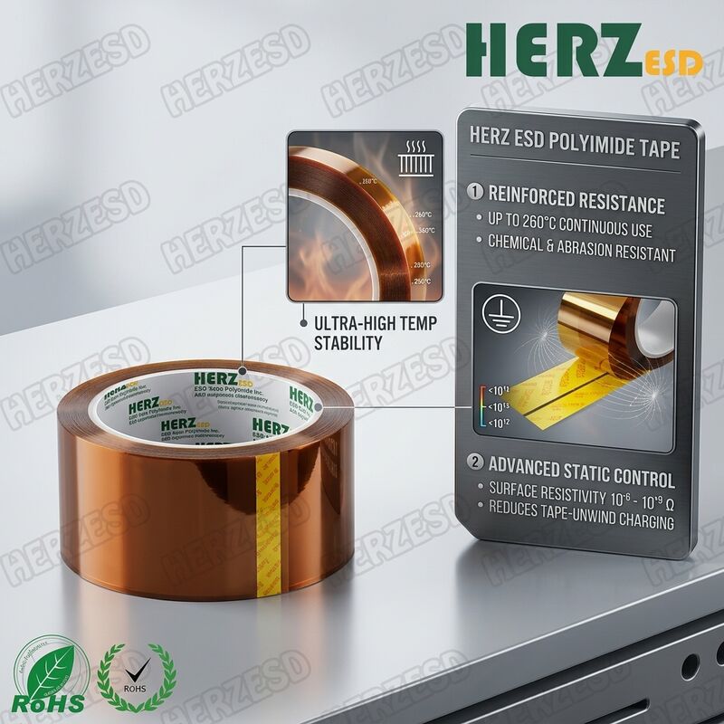 High-Temperature ESD Kapton Tape Polyimide for SMT Wave Soldering Masking
